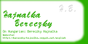 hajnalka bereczky business card